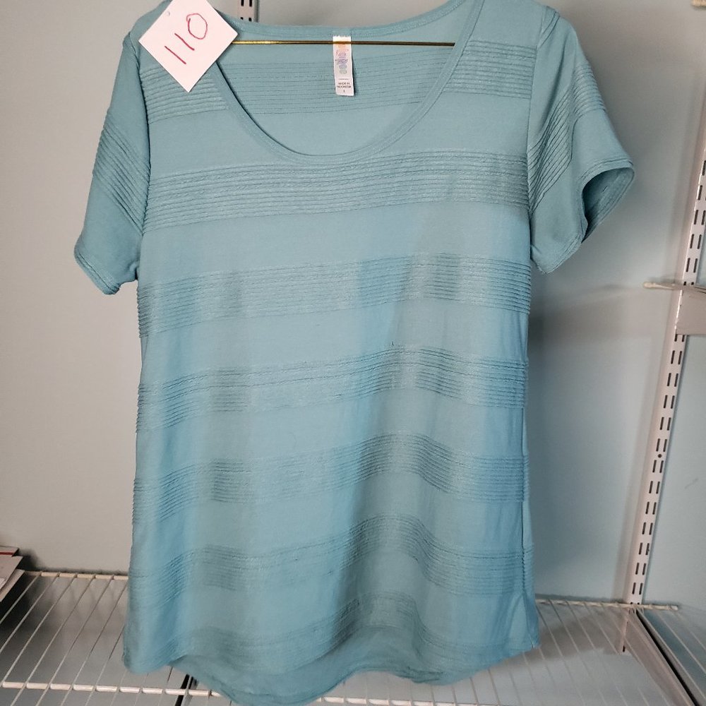LulaRoe - Perfect T - Small - Teal/Blue - Ribbed